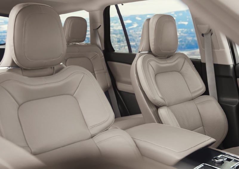 The interior of a 2024 Lincoln Aviator® SUV in the Sandstone interior color | Stivers Lincoln (AL) in Montgomery AL