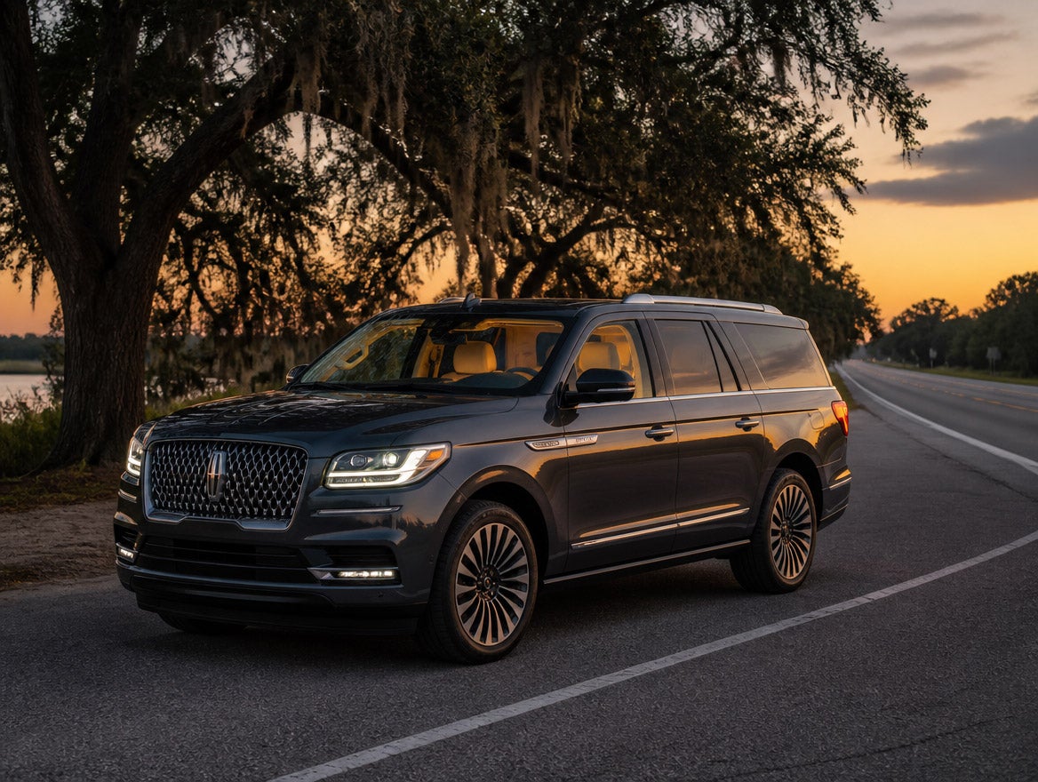 2026 Lincoln Navigator L on an Alabama highway ready for a Crimson Tide road trip from Montgomery